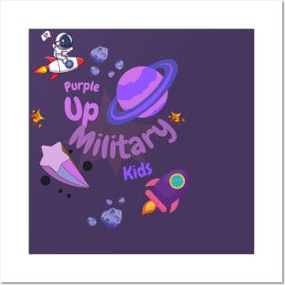 purple up for military kids astronaut child Posters and Art